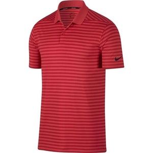 Nike Golf Dri Fit Victory Pink Striped Polo Shirt